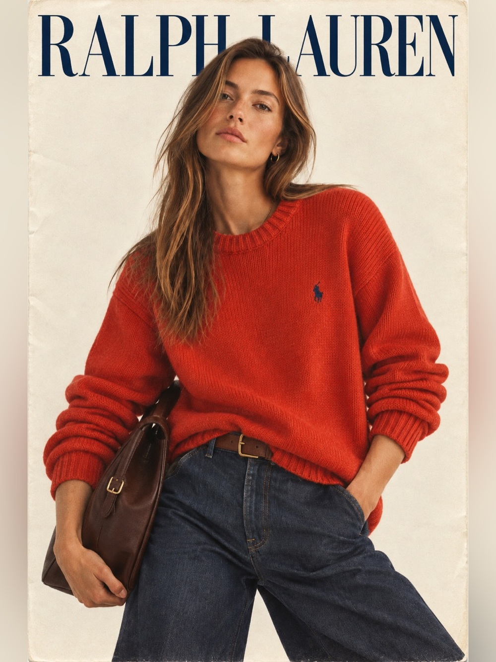 Vintage Polo Ralph Lauren Burnt Orange Cotton Crewneck Sweater – Unisex L